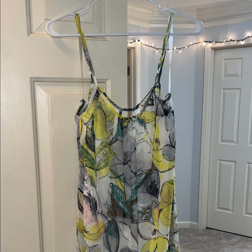 Peach Love California Floral Maxi Dress - Yellow and Green